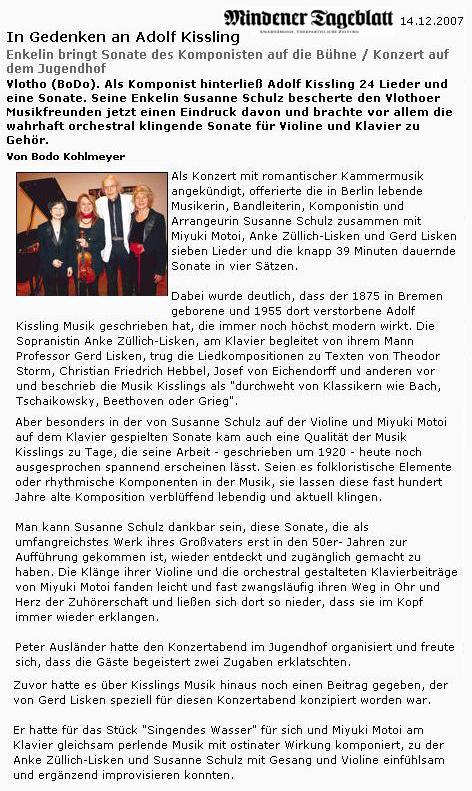 Mindener Tageblatt 14.12.07