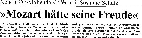 Westfalen Blatt 11.1.99 Moliendo Café